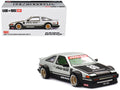 Toyota AE86 Sprinter Trueno RHD (Right Hand Drive) #86 "Kaido Street V2" Silver Metallic and Black with Carbon Hood and Graphics (Designed by Jun Imai) "Kaido House" 1/64 Die Cast Model Car by Mini GT