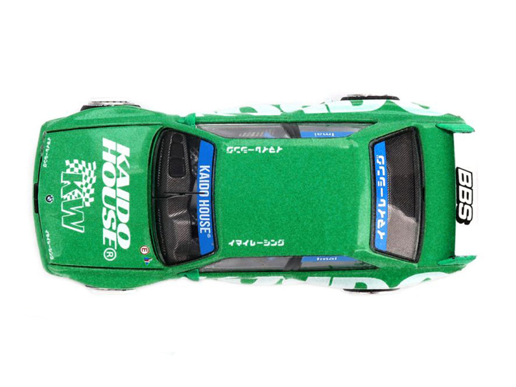 BMW M3 "Kaido Works V2" Green Metallic with Graphics (Designed by Jun Imai) "Kaido House" Special 1/64 Diecast Model Car by Mini GT