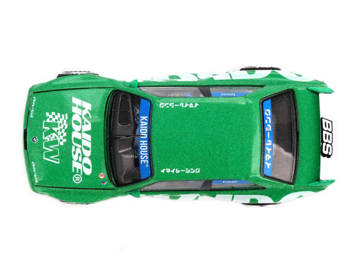 BMW M3 "Kaido Works V2" Green Metallic with Graphics (Designed by Jun Imai) "Kaido House" Special 1/64 Diecast Model Car by Mini GT