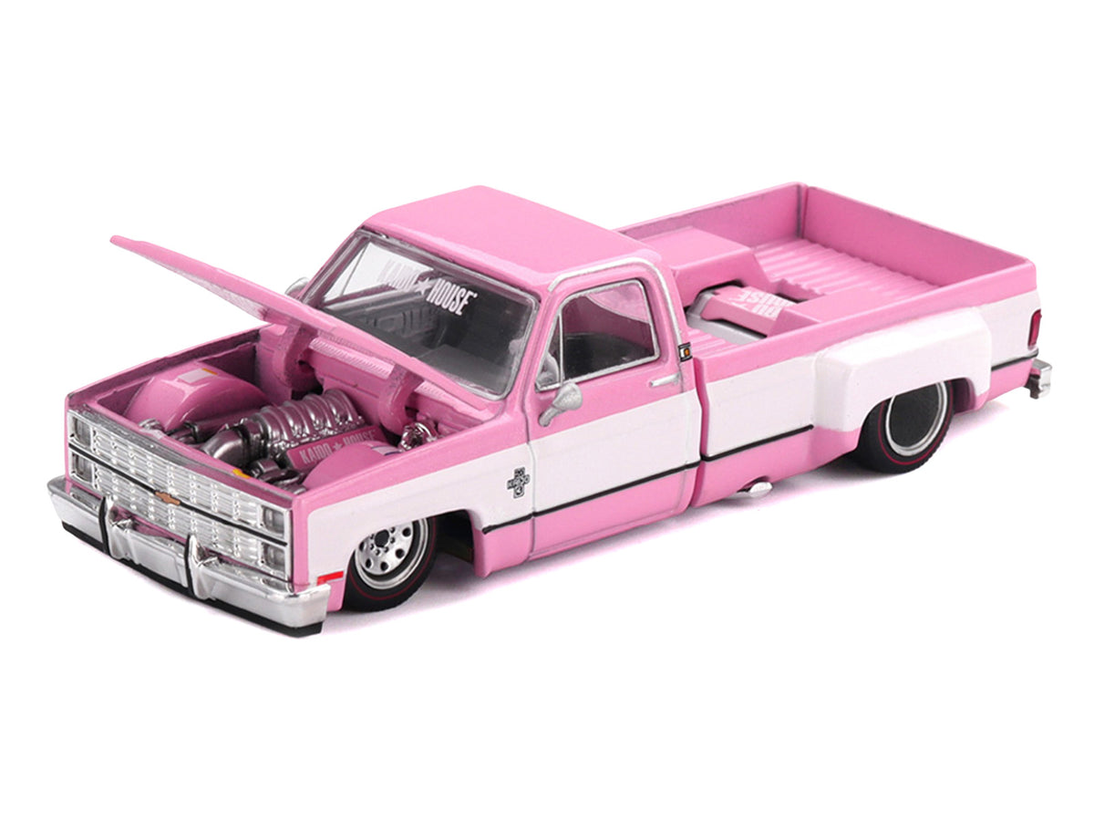 Chevrolet Silverado Dually Pickup Truck "Vintage Spec V2" Pink with White Sides (Designed by Jun Imai) "Kaido House" Special 1/64 Diecast Model Car by Mini GT - image 2