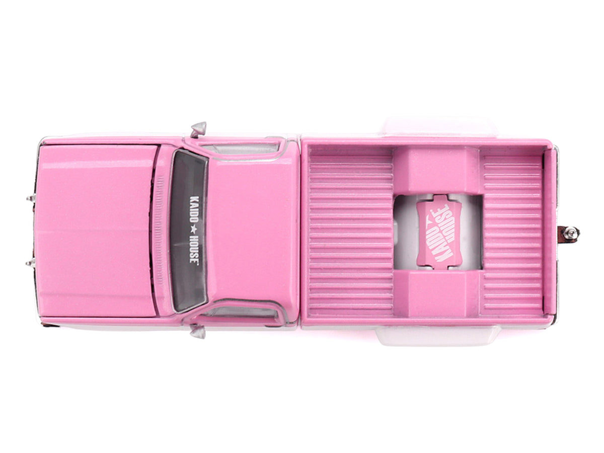 Chevrolet Silverado Dually Pickup Truck "Vintage Spec V2" Pink with White Sides (Designed by Jun Imai) "Kaido House" Special 1/64 Diecast Model Car by Mini GT - image 5