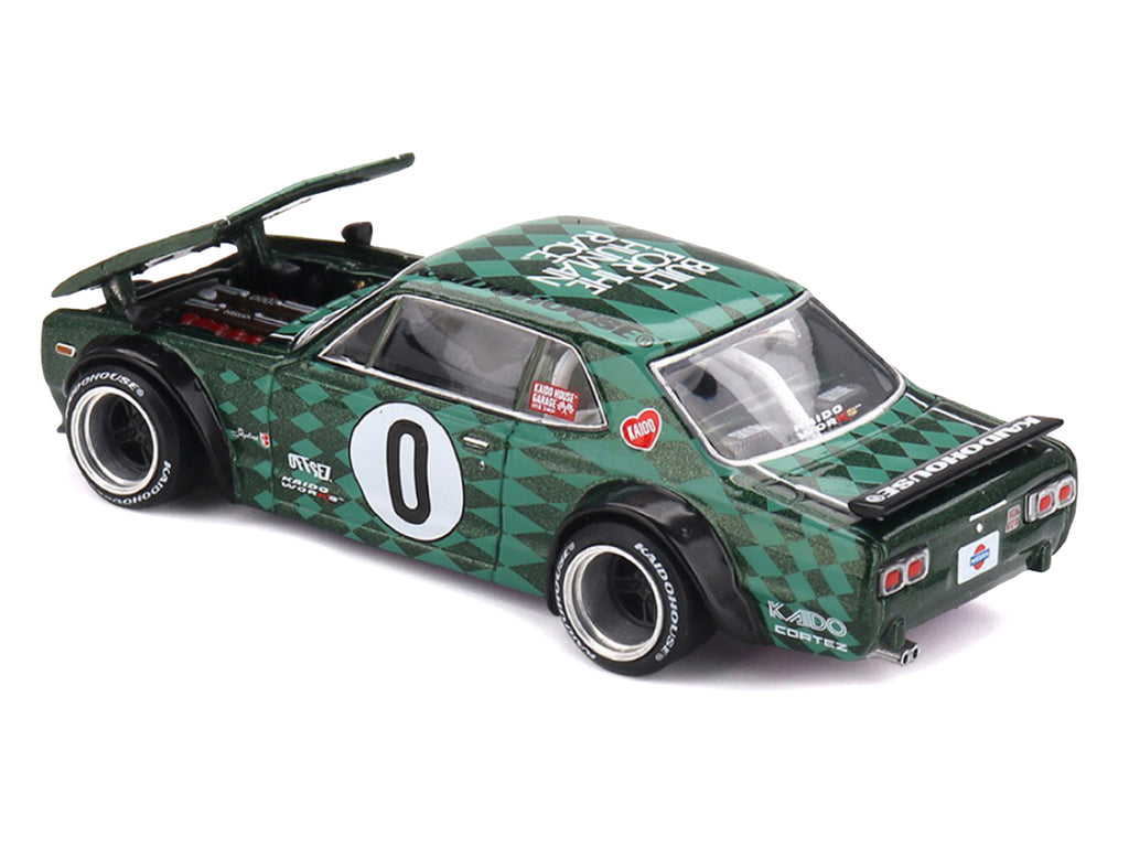 Nissan Skyline 2000GT-R (KPGC10) RHD (Right Hand Drive) #0 "Cortez V1" Green with Graphics (Designed by Jun Imai) "Kaido House" Special 1/64 Diecast Model Car by Mini GT - image 4