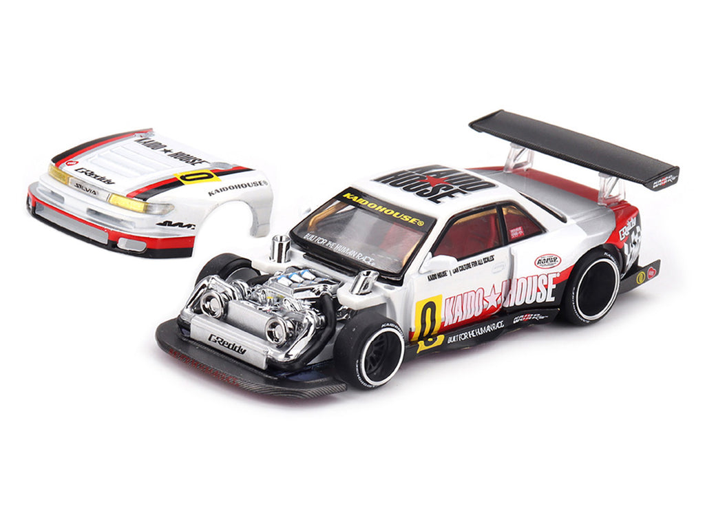 Nissan Silvia S13-R "Circuit Spec V1" RHD (Right Hand Drive) White with Graphics (Designed by Jun Imai) "Kaido House" Special 1/64 Diecast Model Car by Mini GT - image 2