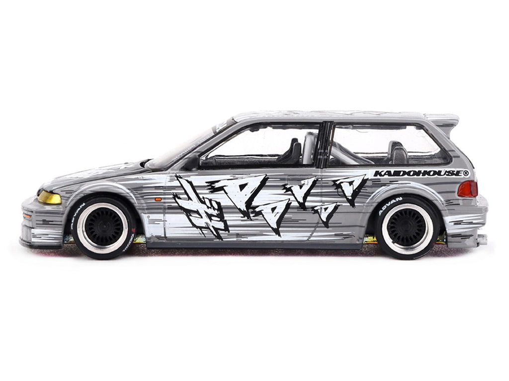 Honda Civic (EF) "Manga V1" Gray Metallic with Graphics (Designed by Jun Imai) "Kaido House" Special 1/64 Diecast Model Car by Mini GT - image 3