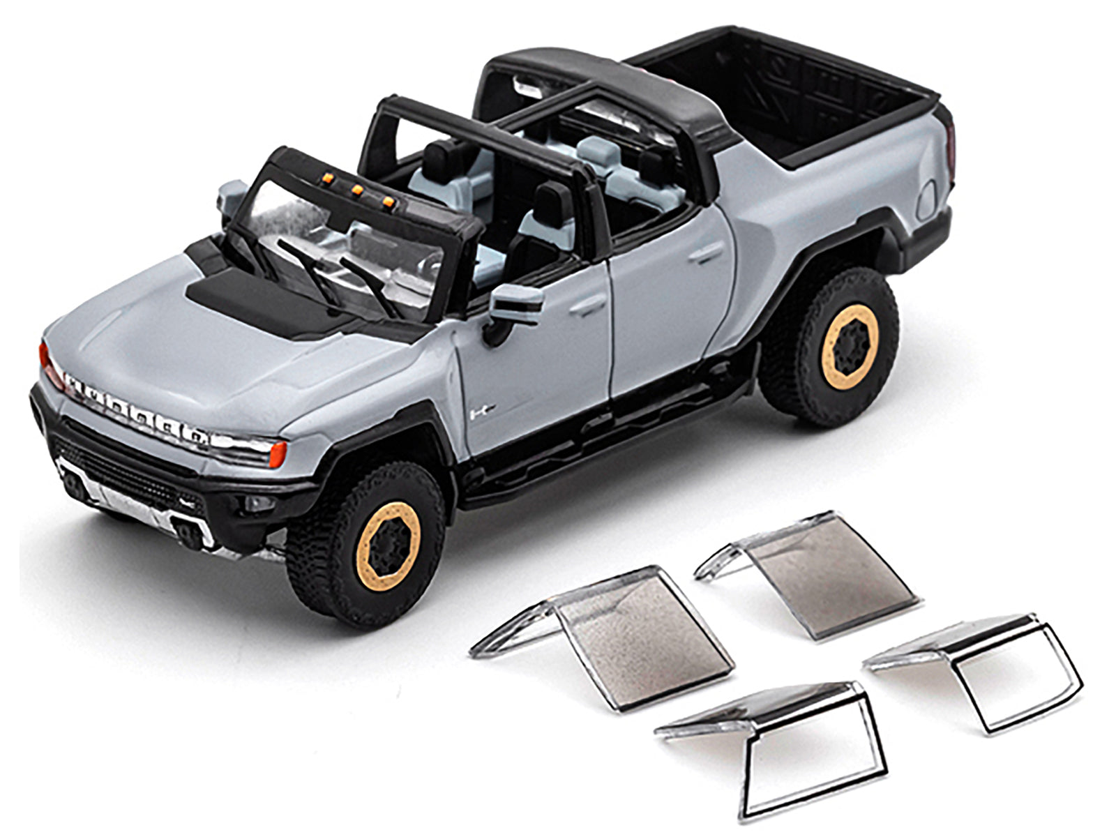 2022 GMC Hummer EV Pickup Truck Gray 1/64 Diecast Model Car by GCD - image 2