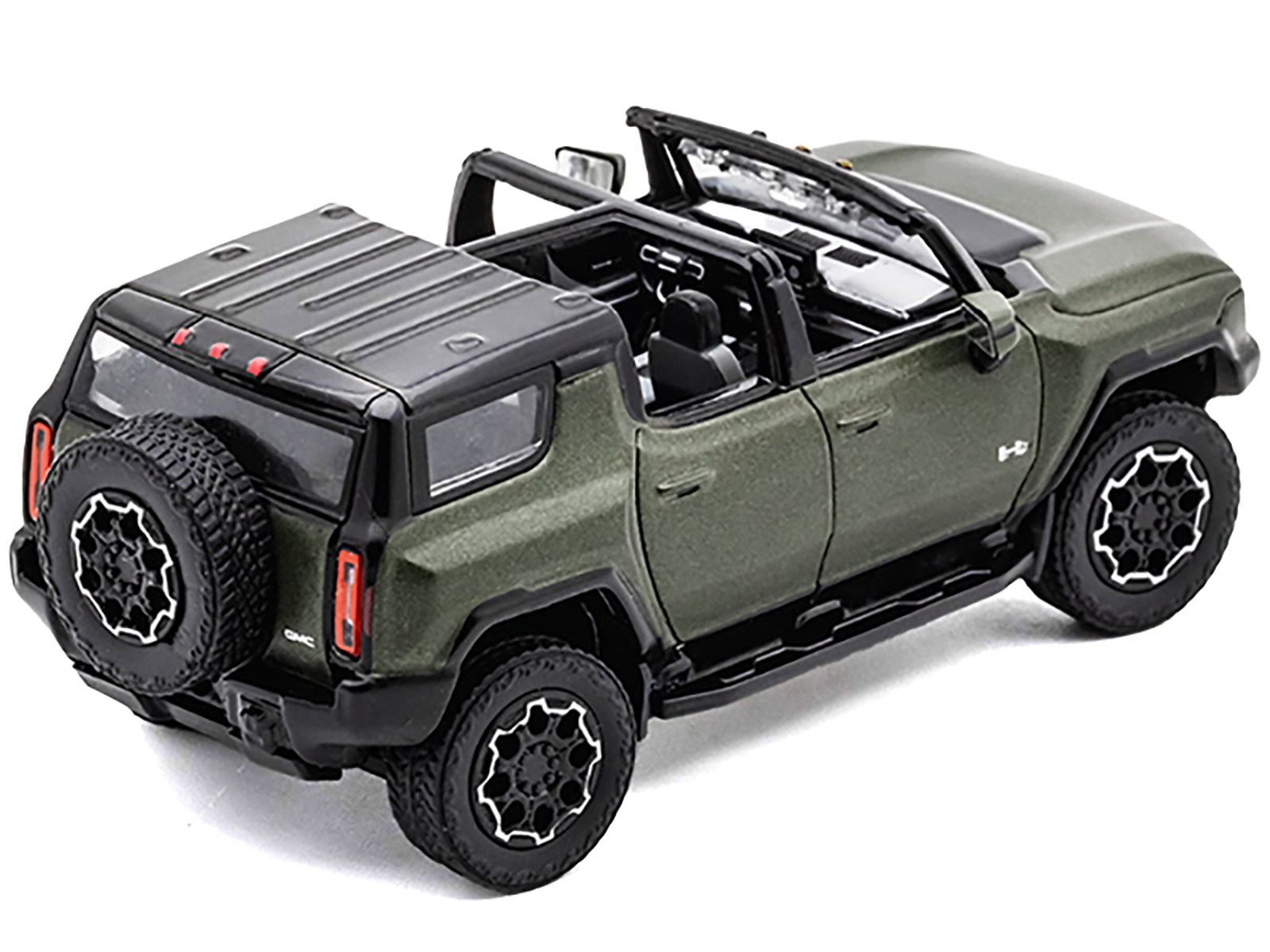 2023 GMC Hummer EV SUV Green Metallic with Black Top 1/64 Diecast Model Car by GCD - image 2