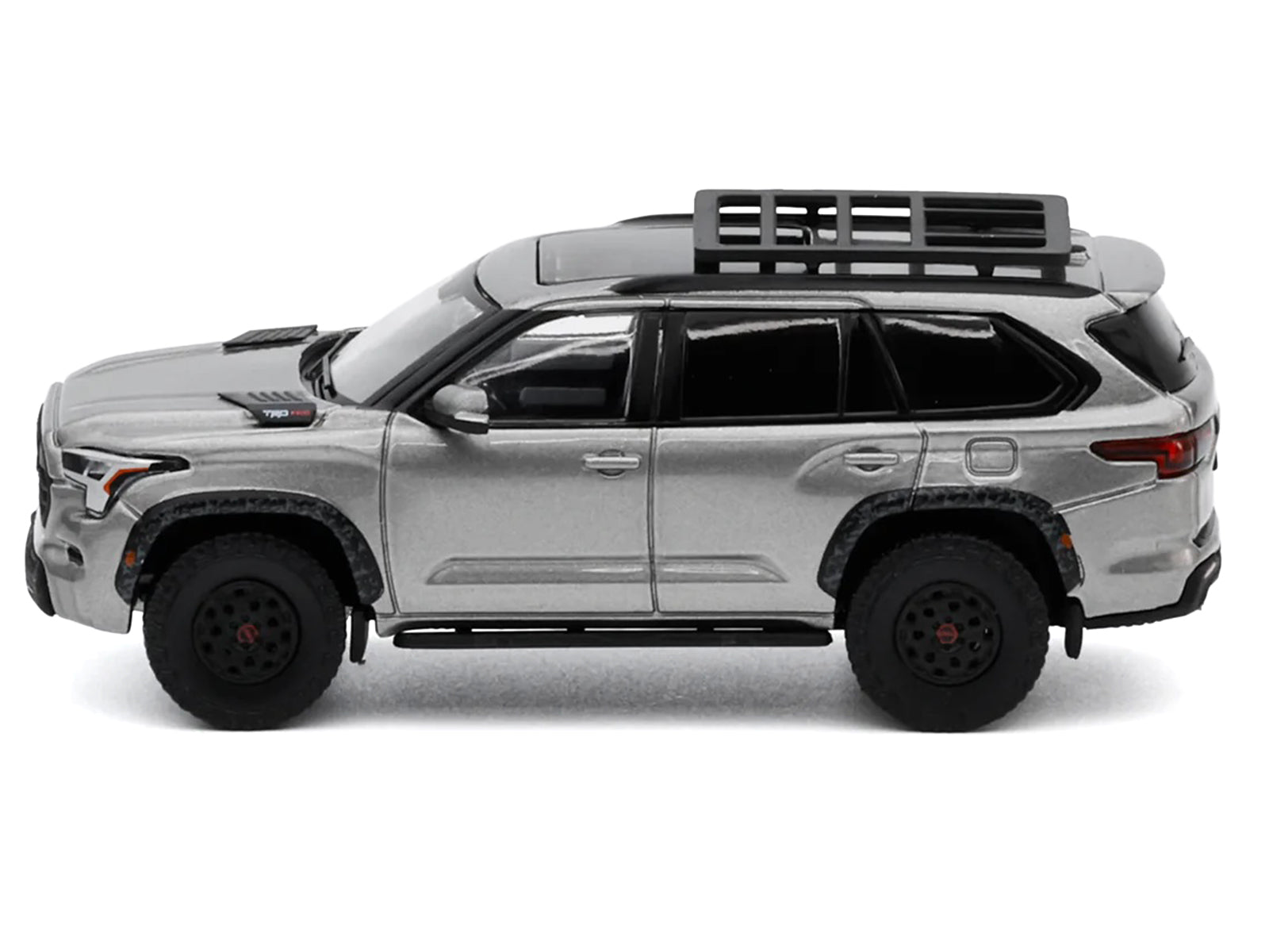 Toyota Sequoia TRD PRO Silver Metallic with Roof Rack 1/64 Diecast Model Car by GCD - image 3