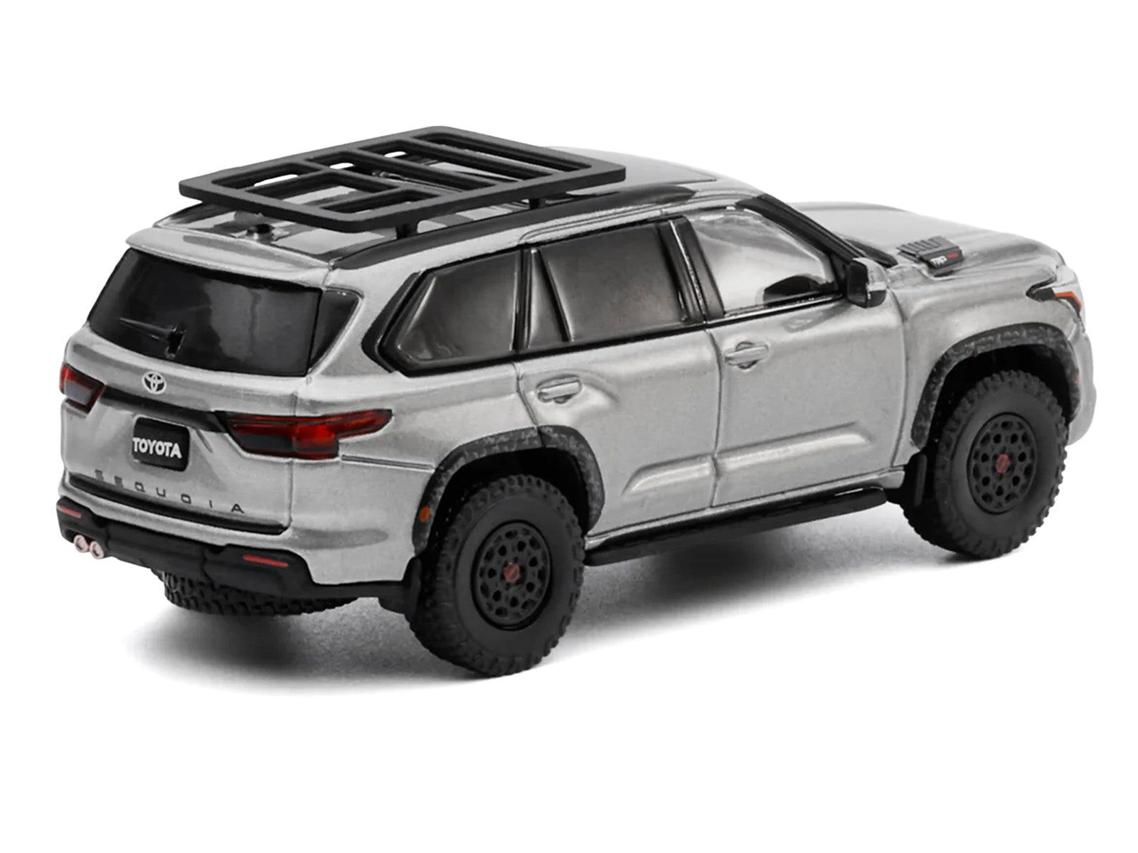 Toyota Sequoia TRD PRO Silver Metallic with Roof Rack 1/64 Diecast Model Car by GCD - image 4