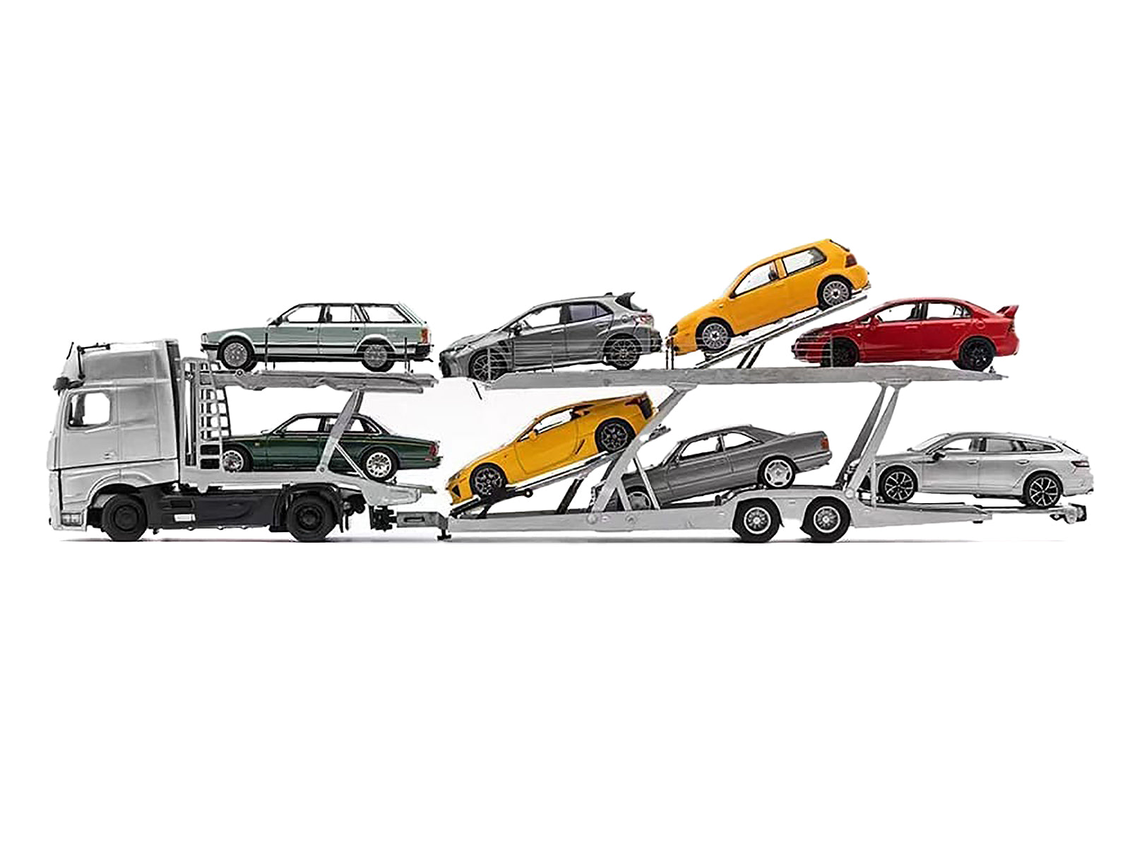 Mercedes-Benz Actros Auto Transporter White 1/64 Diecast Model by GCD - image 4