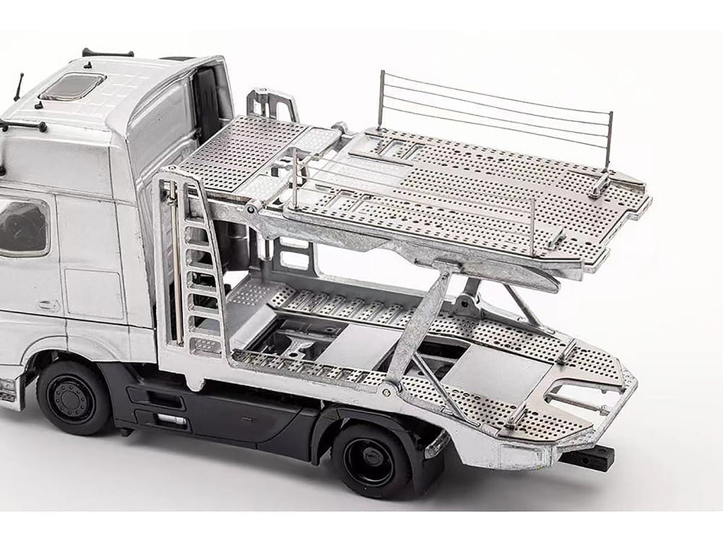 Mercedes-Benz Actros Auto Transporter White 1/64 Diecast Model by GCD - image 2