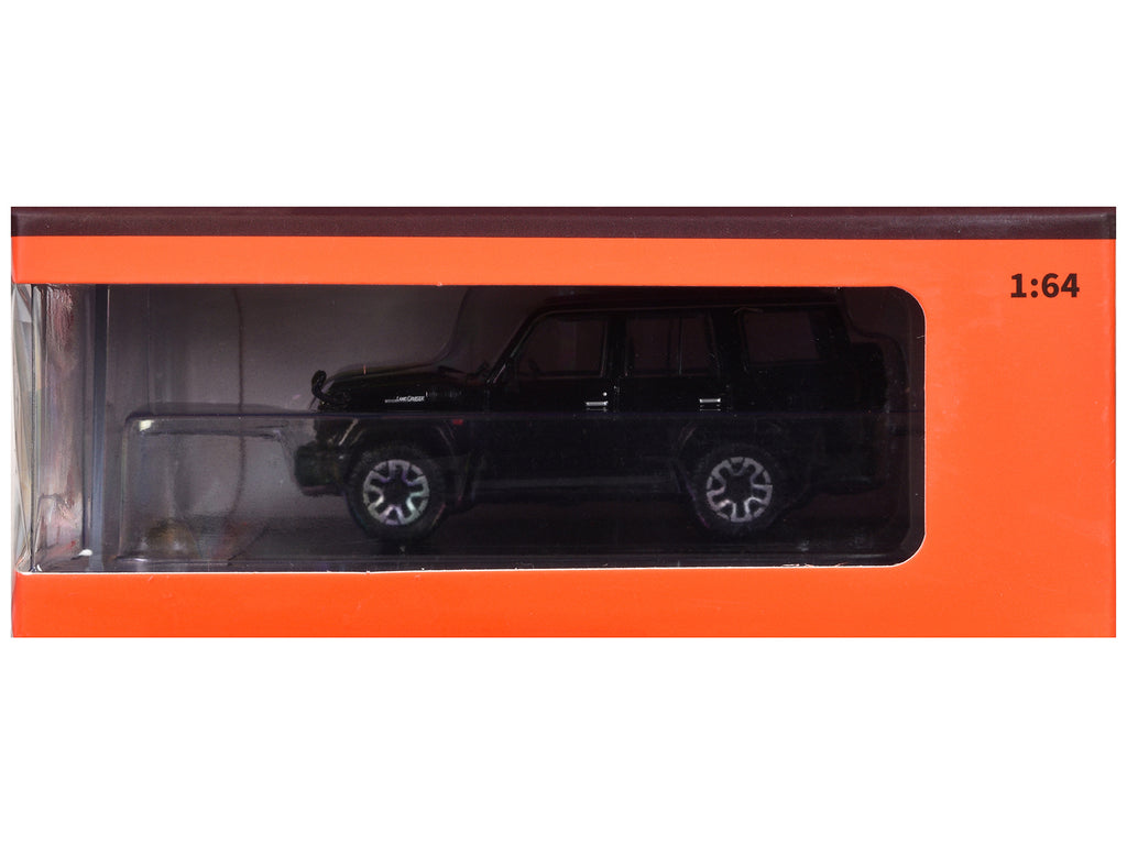 Toyota Land Cruiser (J76) RHD (Right Hand Drive) Black 1/64 Diecast Model Car by GCD - image 3