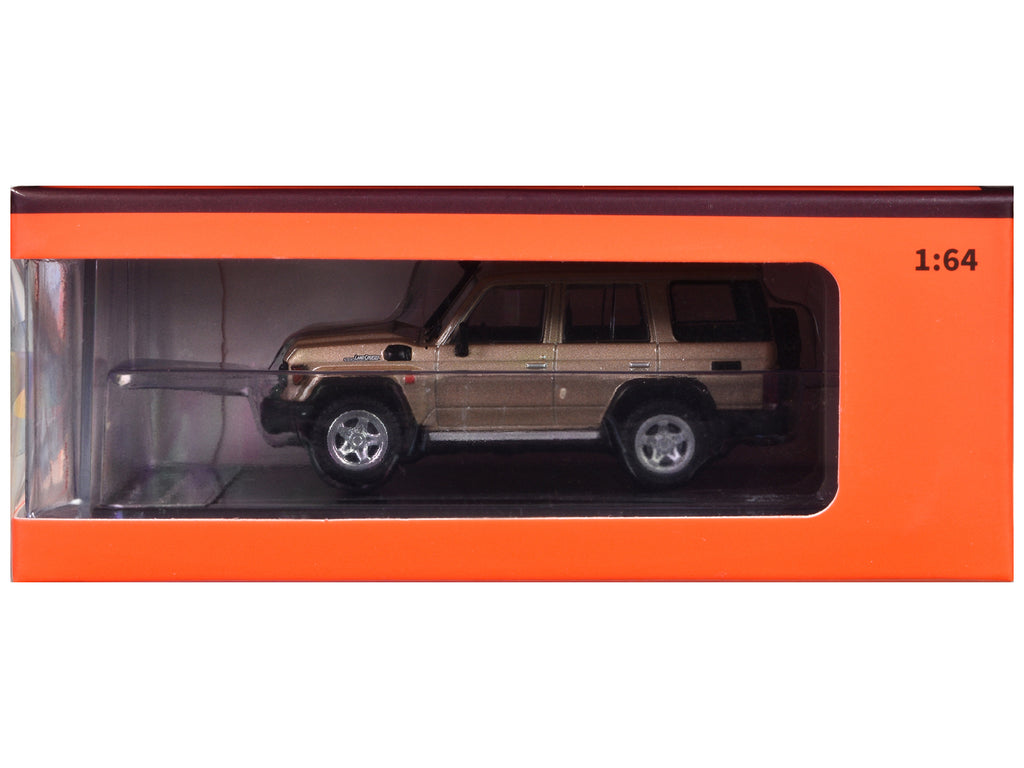 Toyota Land Cruiser (J76) Gold Metallic 1/64 Diecast Model Car by GCD - image 3