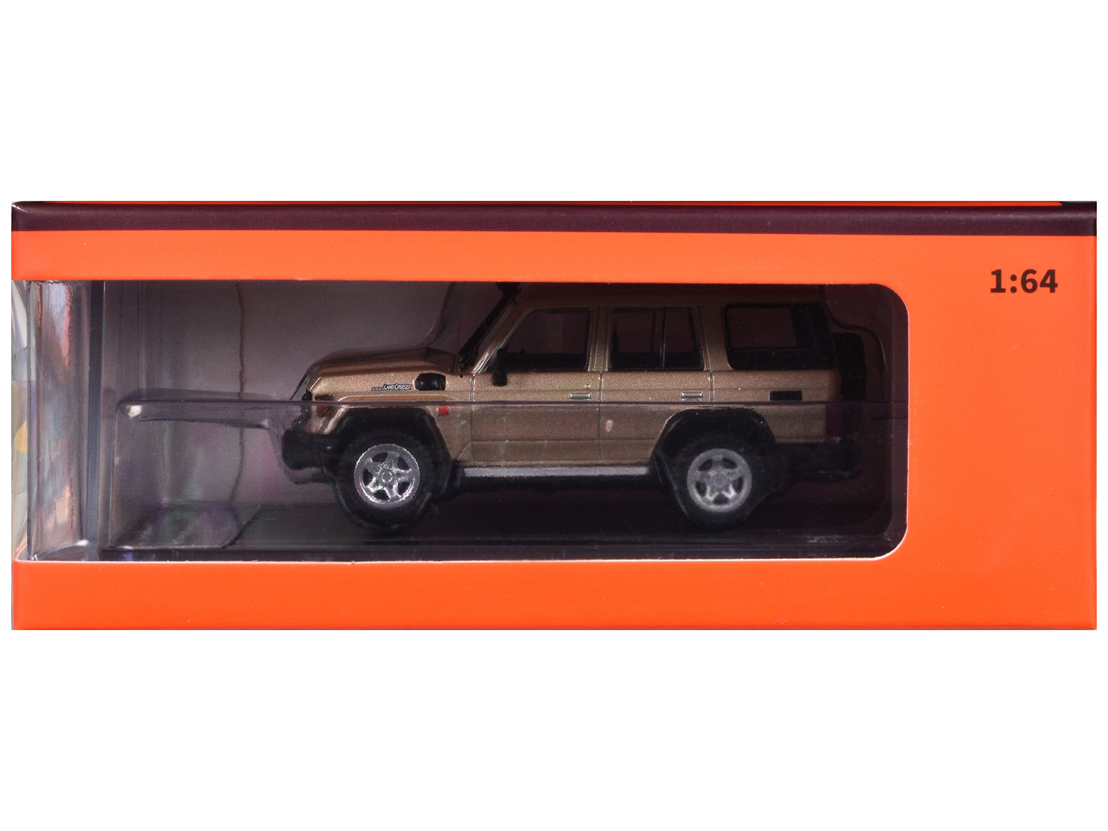 Toyota Land Cruiser (J76) Gold Metallic 1/64 Diecast Model Car by GCD - image 3