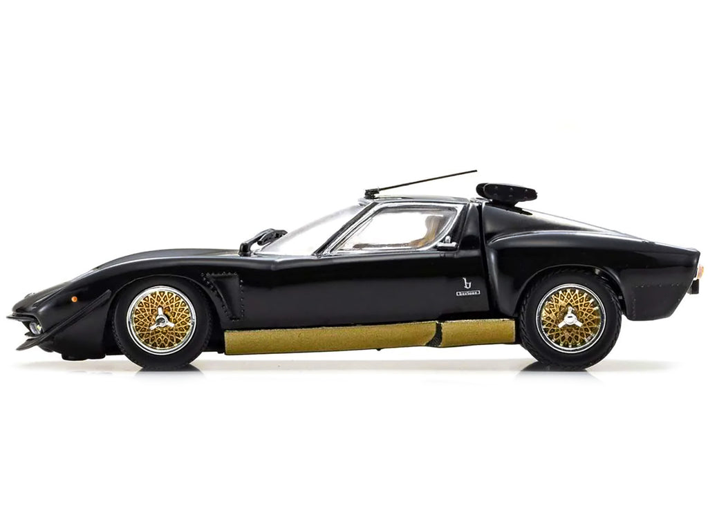 Lamborghini Miura SVR Black with Gold Accents and Wheels 1/43 Diecast Model Car by Kyosho - image 4