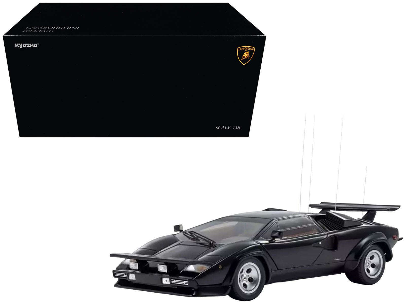 Lamborghini Countach LP 400S Black "The Cannonball Run" (1981) Movie 1/18 Diecast Model Car by Kyosho