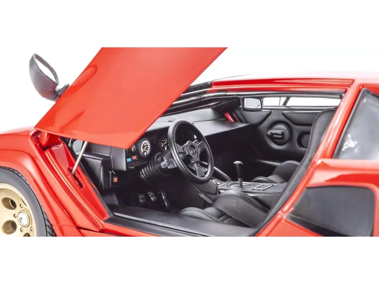 Lamborghini Countach LP 5000 Quattrovalvole Red with Gold Wheels 1/18 Diecast Model Car by Kyosho