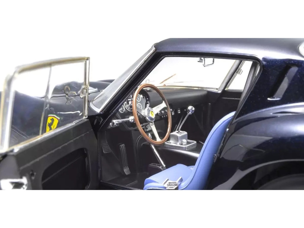 Ferrari 250 GTO Dark Blue Metallic 1/18 Diecast Model Car by Kyosho