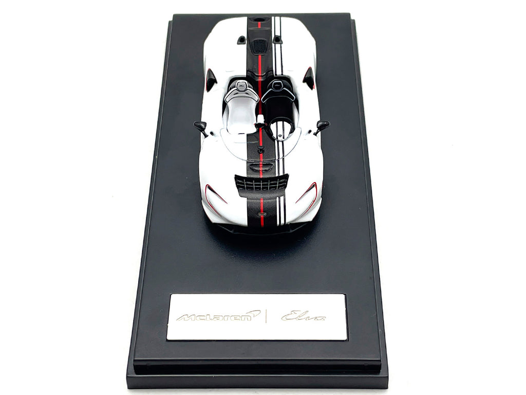 McLaren Elva Convertible White with Carbon and Red Stripes 1/64 Diecast Model Car by LCD Models - image 4