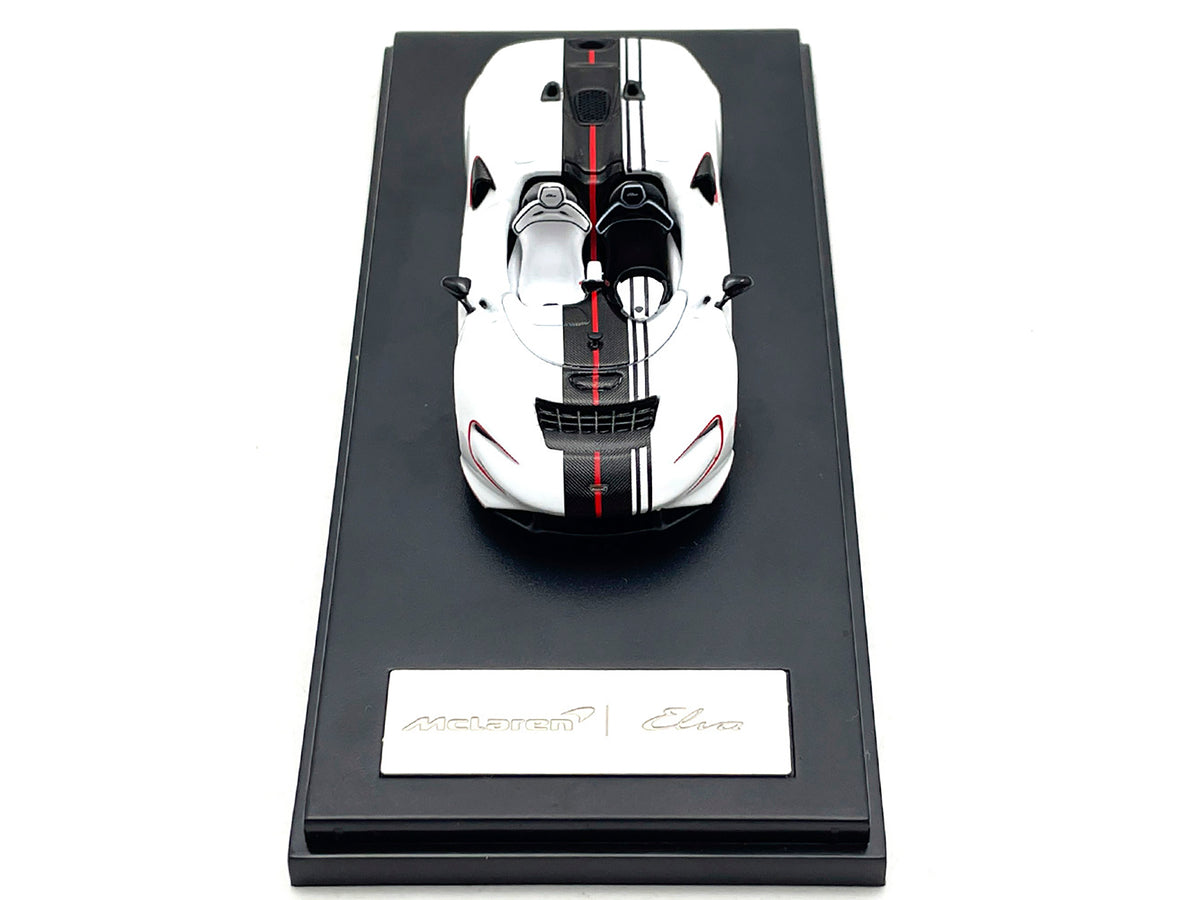 McLaren Elva Convertible White with Carbon and Red Stripes 1/64 Diecast Model Car by LCD Models - image 4