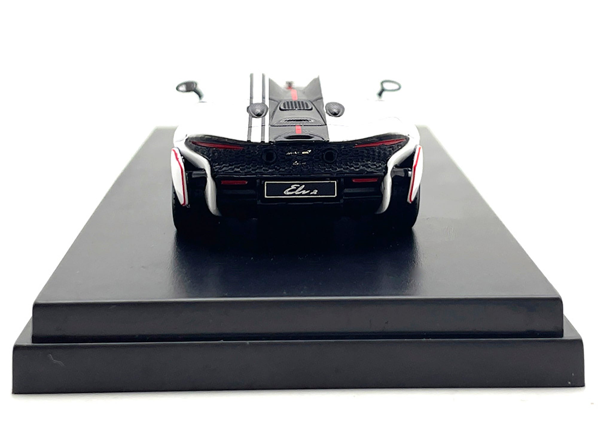 McLaren Elva Convertible White with Carbon and Red Stripes 1/64 Diecast Model Car by LCD Models - image 3
