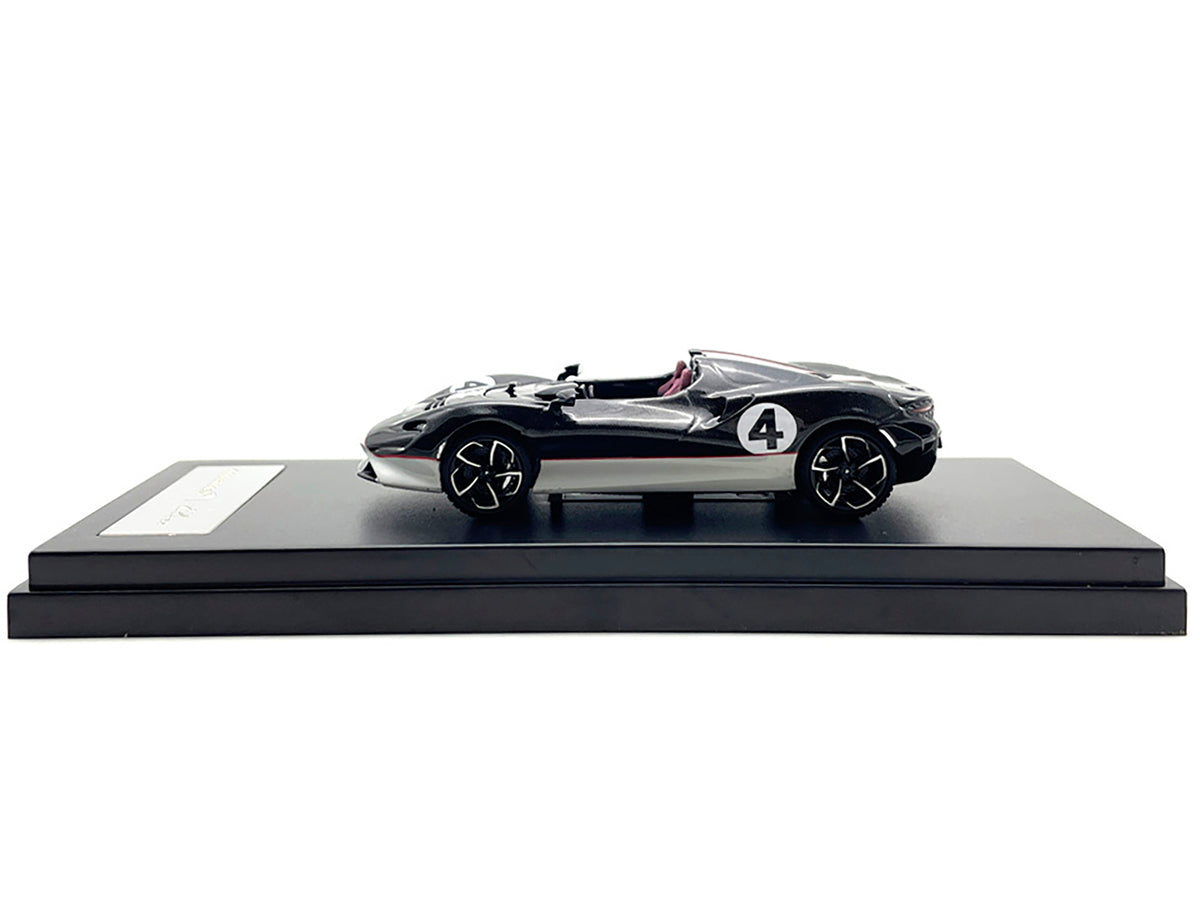 McLaren Elva Convertible #4 Carbon Black with White and Red Stripes 1/64 Diecast Model Car by LCD Models - image 2
