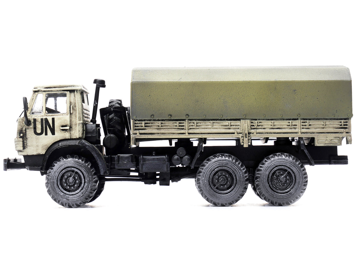 Kamaz 4310 Transport Truck Beige (Weathered) "United Nations" 1/72 Diecast Model by Legion - image 2