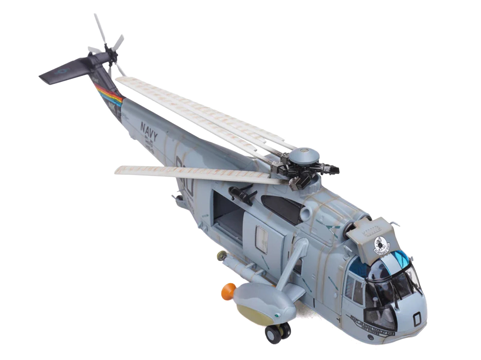 Sikorsky SH-3H Sea King Helicopter "149713/NK 610 Helicopter Anti-Submarine Squadron 8 Eightballers Carrier Air Wing 14 USS Independence (CV-62)" (1990s) United States Navy 1/72 Diecast Model by Legion - image 3