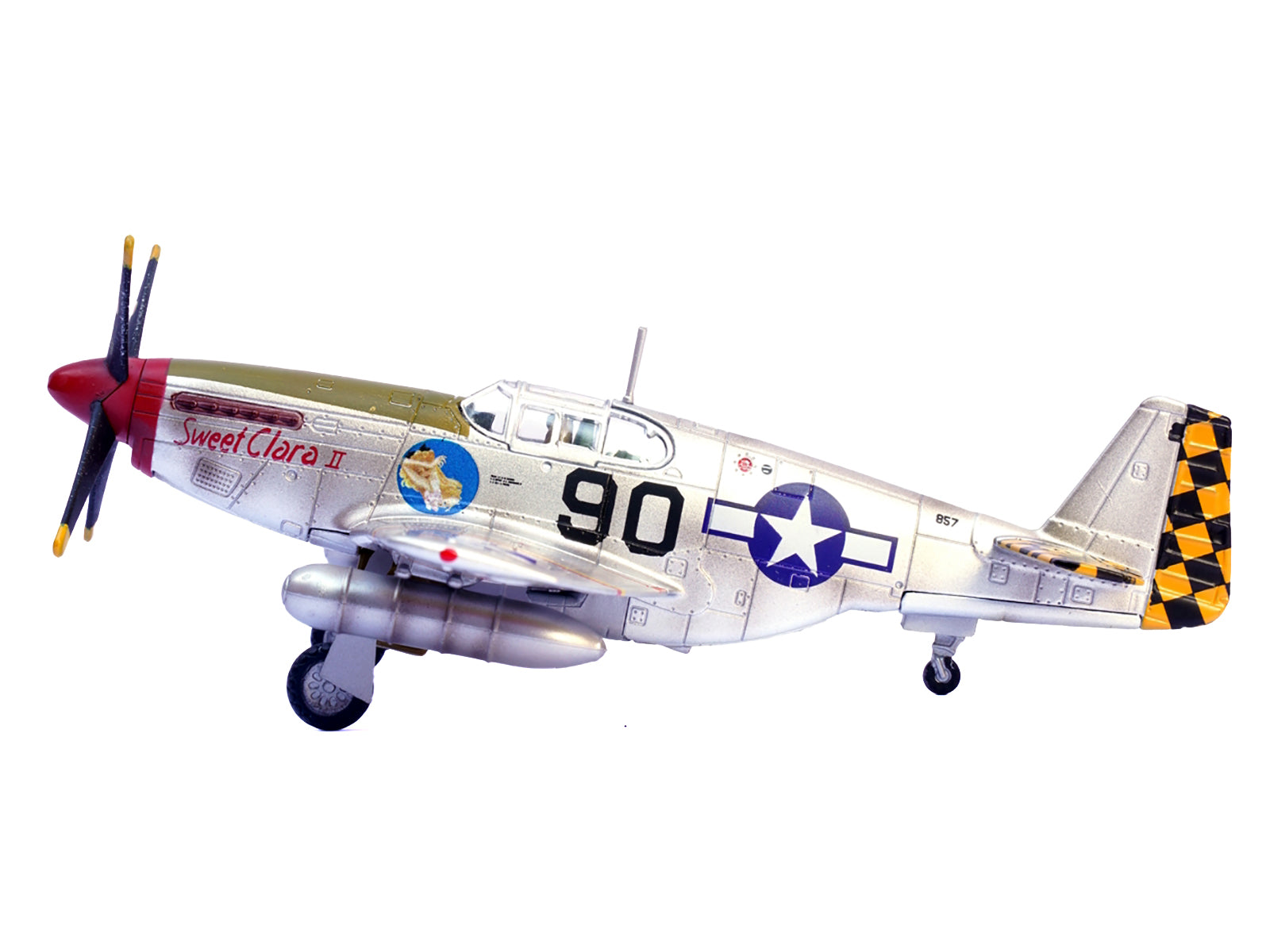 North American P-51B Mustang Aircraft "Sweet Clara II 319th Fighter Squadron 325th Fighter Group" (1944) United States Army Air Forces 1/72 Diecast Model Airplane by Legion - image 2