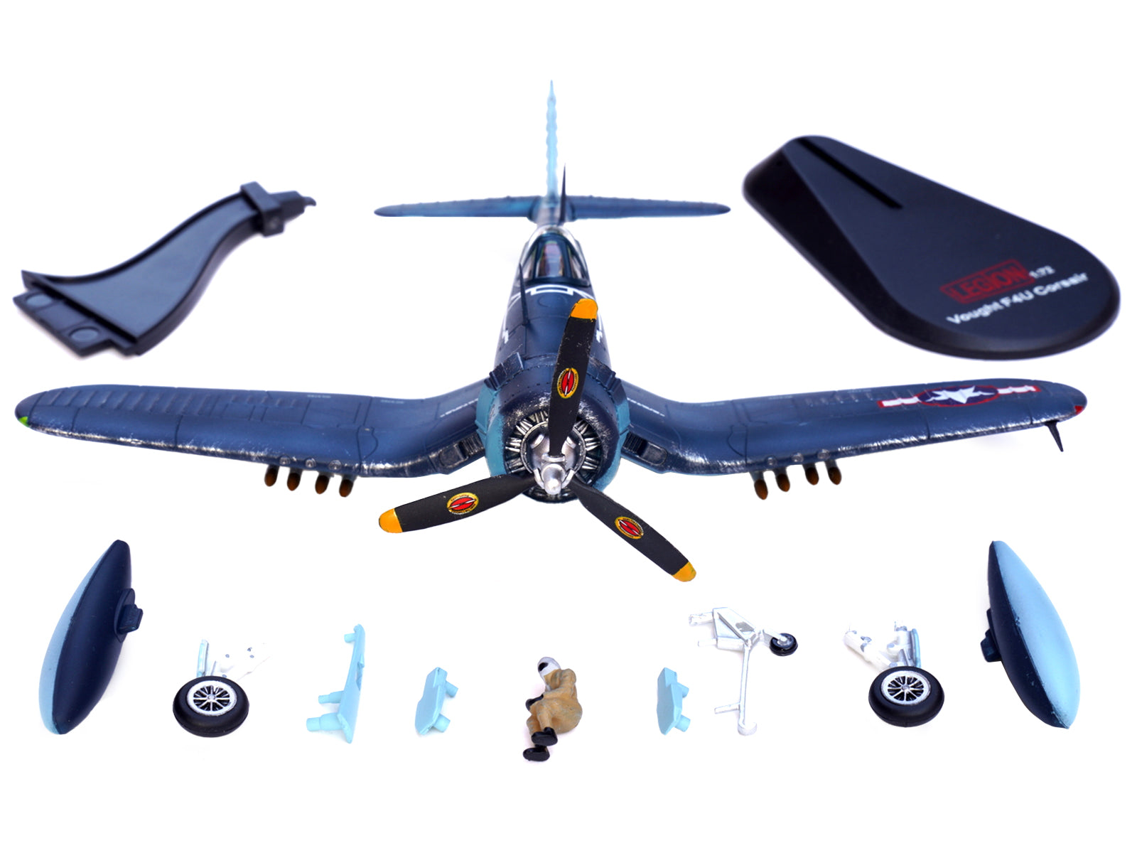 Vought F4U-1A Corsair Fighter Plane "Big Hog" VF-17 "Jolly Rogers" Captain Tommy Blackburn US Navy (1943) 1/72 Diecast Airplane Model by Legion - image 4