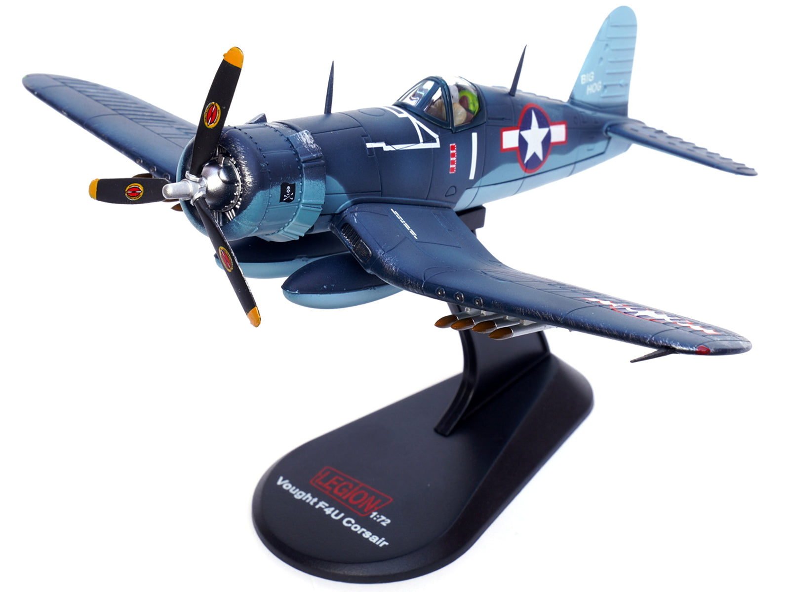 Vought F4U-1A Corsair Fighter Plane "Big Hog" VF-17 "Jolly Rogers" Captain Tommy Blackburn US Navy (1943) 1/72 Diecast Airplane Model by Legion - image 5