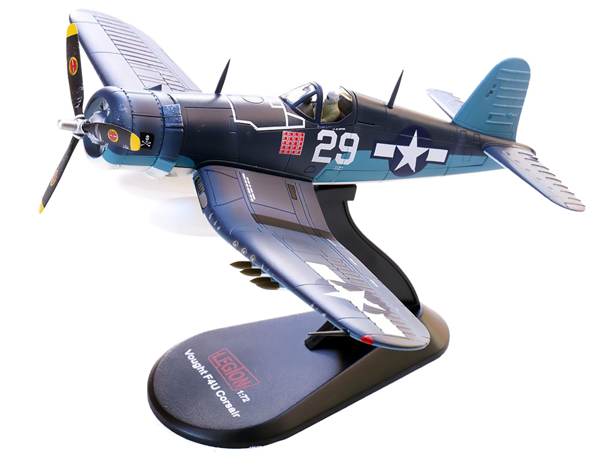 Vought F4U-1A Corsair Fighter Aircraft "Ace Ira Kepford VF-17 Jolly Rogers Bougainville Solomon Islands" (1944) United States Navy 1/72 Diecast Model by Legion - image 4