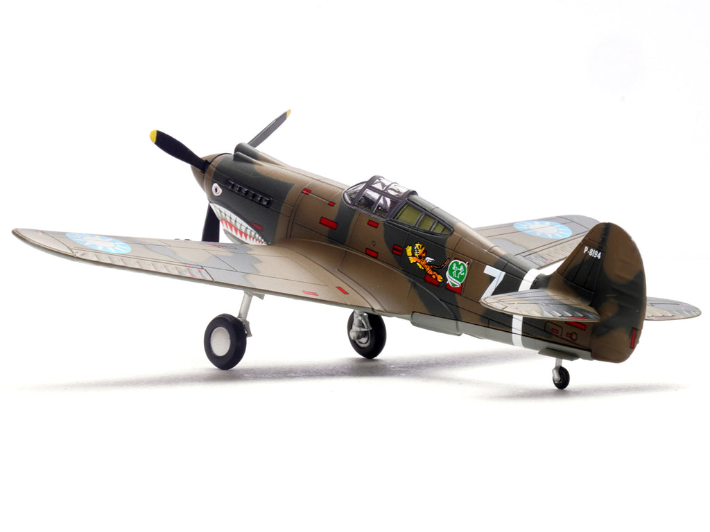 Curtiss P-40B/C Warhawk Fighter Aircraft "White 7 1st Squadron Flying Tigers Chinese Air Force" (1942) 1st American Volunteer Group 1/72 Diecast Model Airplane by Legion - image 3