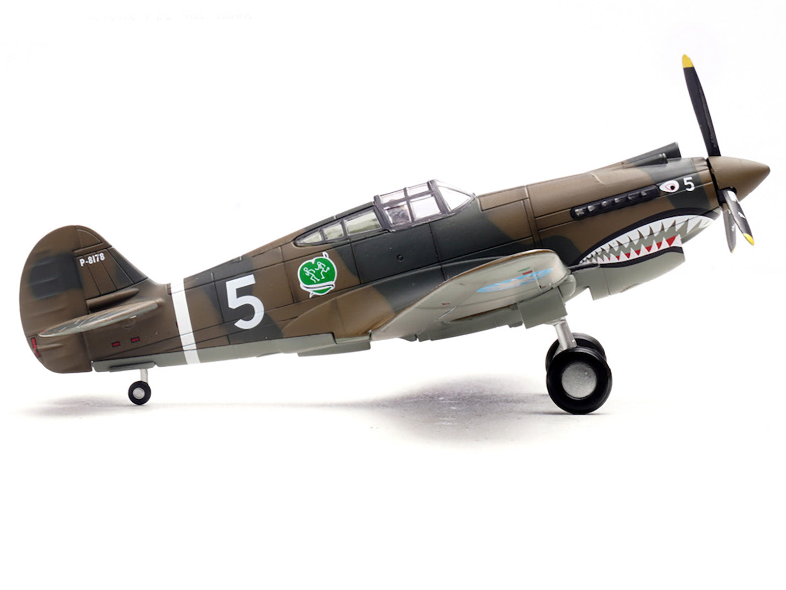Curtiss P-40B/C Warhawk Fighter Aircraft "White 5 Charles Bond 1st Squadron Flying Tigers Chinese Air Force" (1942) 1st American Volunteer Group 1/72 Diecast Model Airplane by Legion - image 3