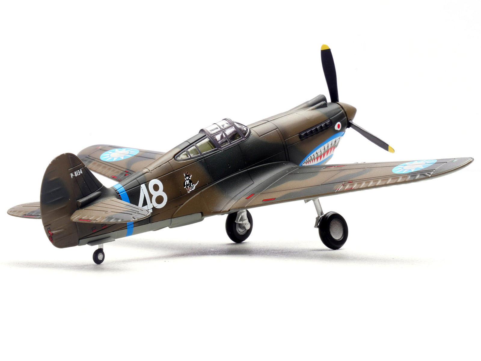 Curtiss P-40B/C Warhawk Fighter Aircraft "White 48 David Lee 'Tex' Hill 2nd Squadron Panda Bears Chinese Air Force Burma" (1942) 1st American Volunteer Group 1/72 Diecast Model Airplane by Legion - image 4