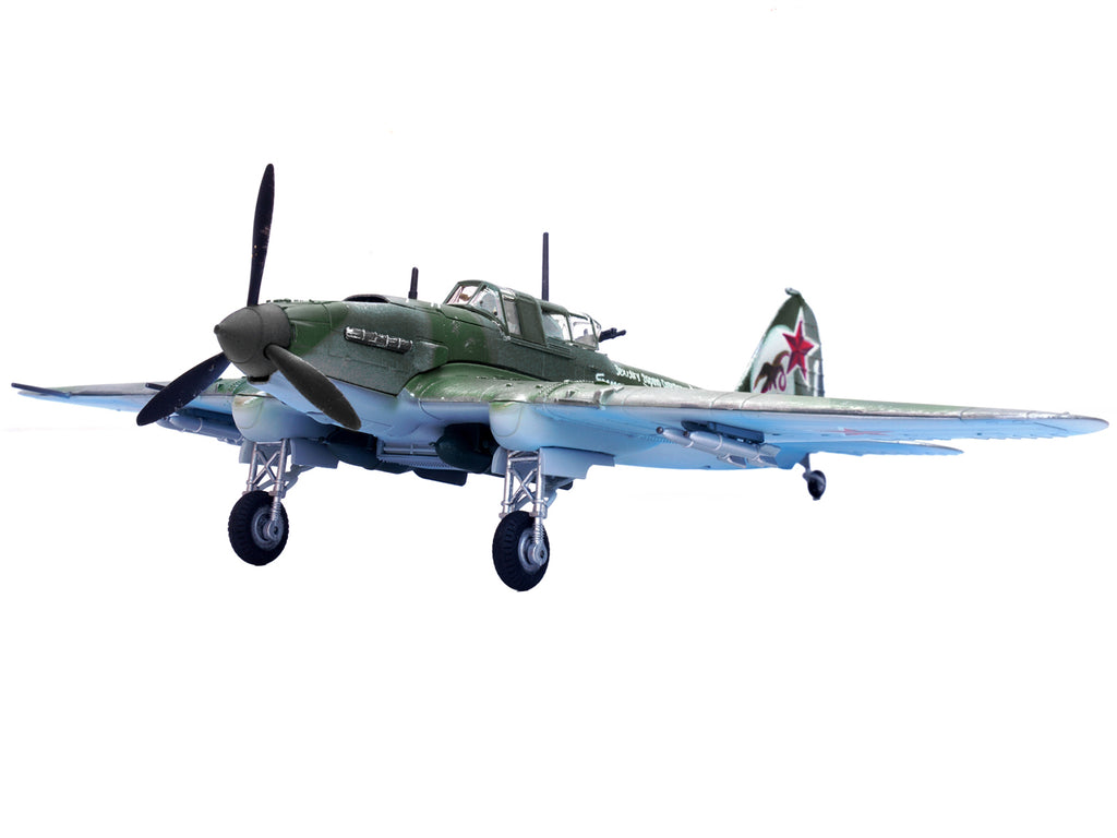 Ilyushin IL-2M3 Sturmovik Aircraft Green Camouflage "Double Hero of the Soviet Union Ivan Pavlov" Soviet Air Force 1/72 Diecast Model Airplane by Legion - image 3