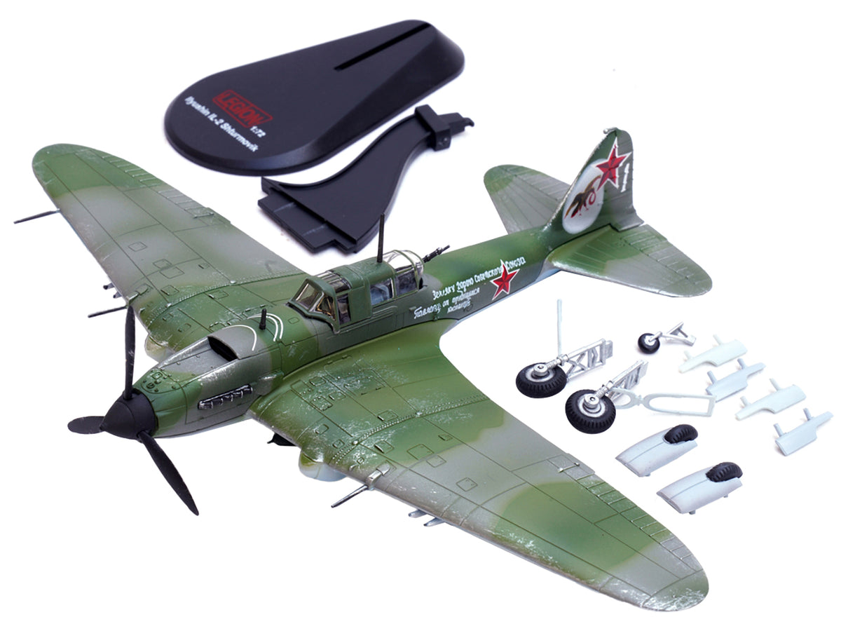 Ilyushin IL-2M3 Sturmovik Aircraft Green Camouflage "Double Hero of the Soviet Union Ivan Pavlov" Soviet Air Force 1/72 Diecast Model Airplane by Legion - image 5