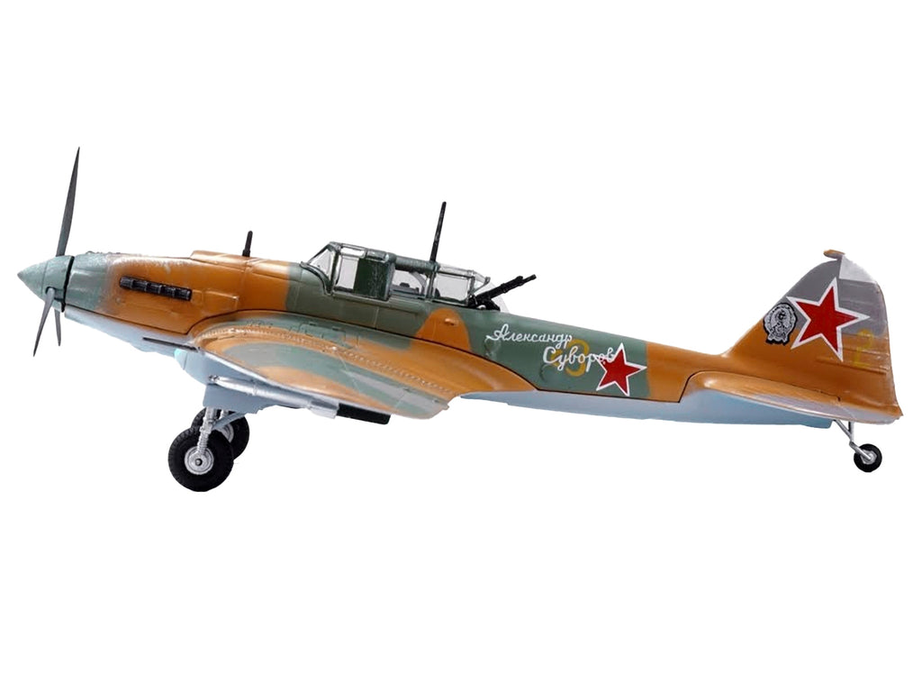Ilyushin IL-2 Shturmovik Aircraft Camouflage "Alexander Suvorov Hero of the Soviet Union Lieutenant V.T. Aleksuhin 167th Guards Air Regiment 617 ShAP" (1943) Soviet Air Force 1/72 Diecast Model Airplane by Legion - image 2