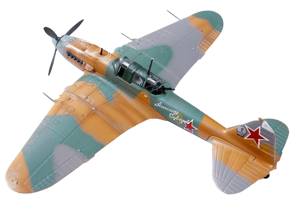 Ilyushin IL-2 Shturmovik Aircraft Camouflage "Alexander Suvorov Hero of the Soviet Union Lieutenant V.T. Aleksuhin 167th Guards Air Regiment 617 ShAP" (1943) Soviet Air Force 1/72 Diecast Model Airplane by Legion - image 3