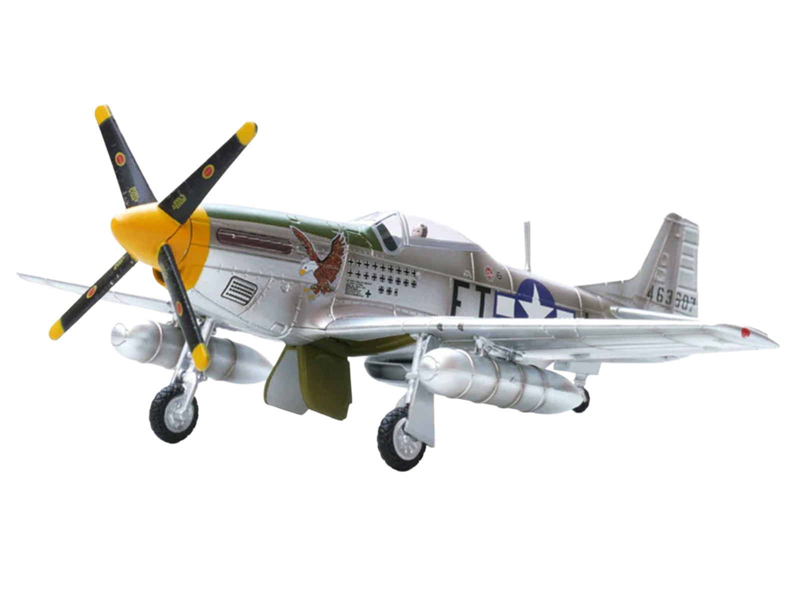 North American P-51D Mustang Aircraft "Feeble Eagle 18.5-victory Ace Glenn Eagleston 353rd Fighter Squadron 354th Fighter Group Ninth Air Force" (1945) United States Army Air Forces 1/72 Diecast Model Airplane by Legion - image 2