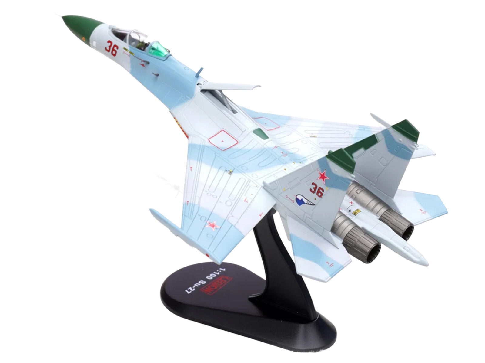 Sukhoi Su-27 Flanker-B Aircraft "Red 36 941st Fighter Aviation Regiment" (1987) Soviet Air Force 1/100 Diecast Model Airplane by Legion - image 5