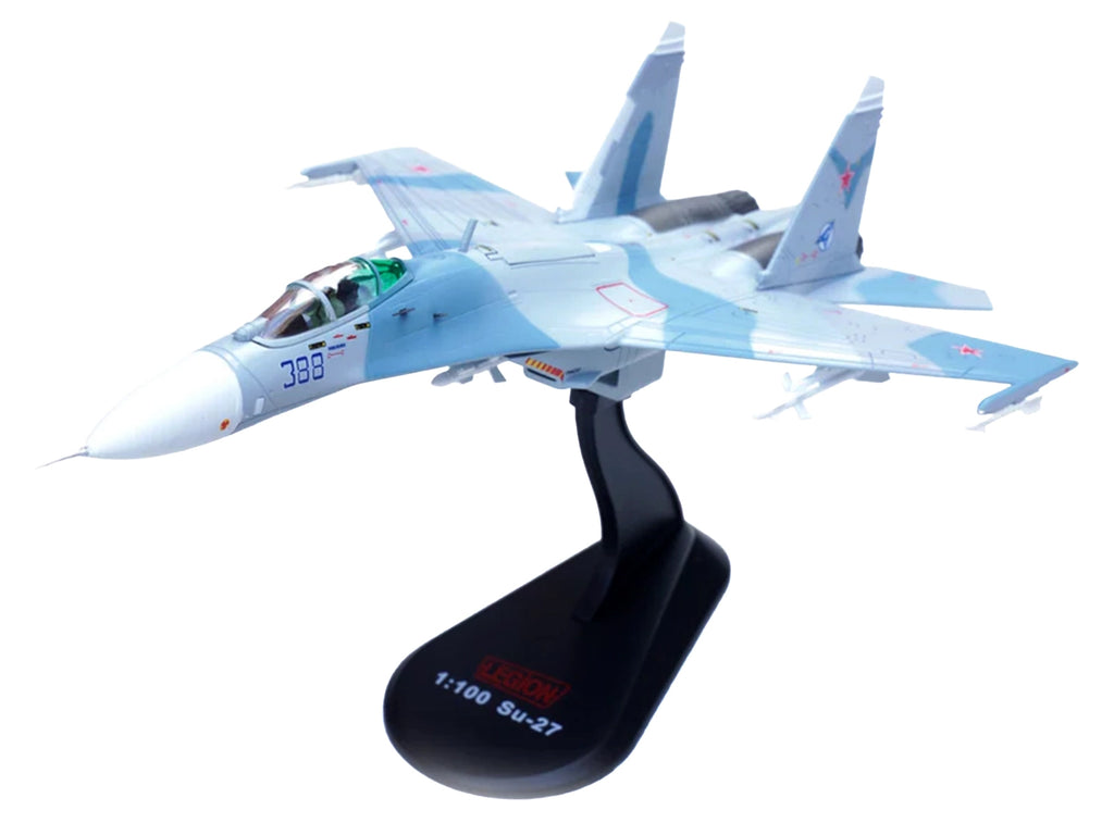 Sukhoi Su-27 Flanker-B Aircraft "Blue 388 Paris Air Show" (1989) Soviet Air Force 1/100 Diecast Model Airplane by Legion - image 5