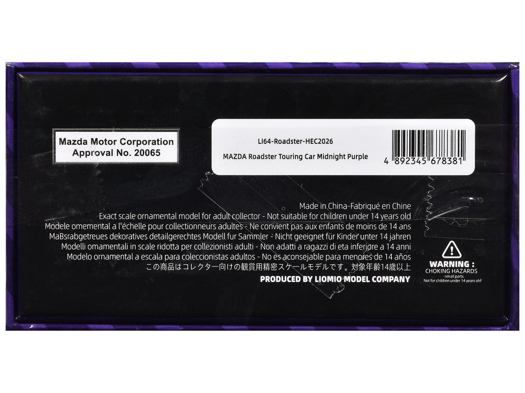 Mazda Roadster Touring Car RHD (Right Hand Drive) Midnight Purple Metallic "Hobby Expo China 2026 Event Edition" 1/64 Diecast Model Car by Liomio