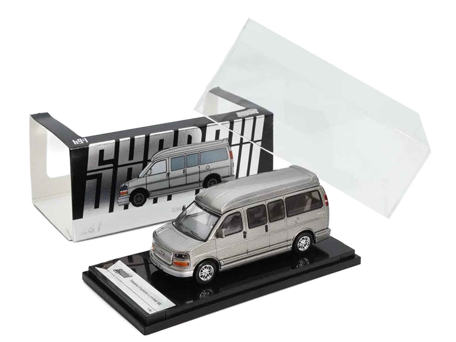 GMC Savana Explorer Limited SE Van Gray Metallic 1/64 Diecast Model Car by Shadow