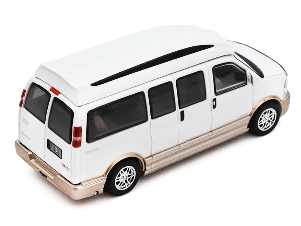 GMC Savana Explorer Limited SE Van White Metallic 1/64 Diecast Model Car by Shadow