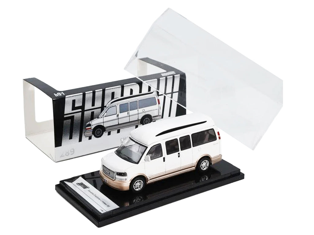 GMC Savana Explorer Limited SE Van White Metallic 1/64 Diecast Model Car by Shadow