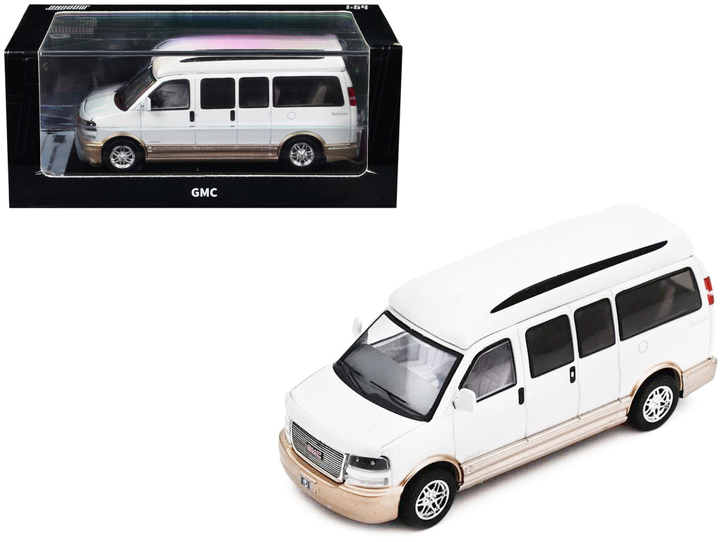 GMC Savana Explorer Limited SE Van White Metallic 1/64 Diecast Model Car by Shadow