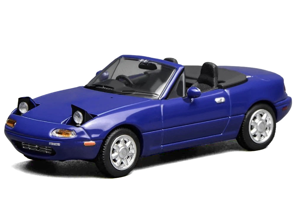 Mazda MX-5 Miata Convertible Laguna Blue 1/64 Diecast Model Car by MotorHelix