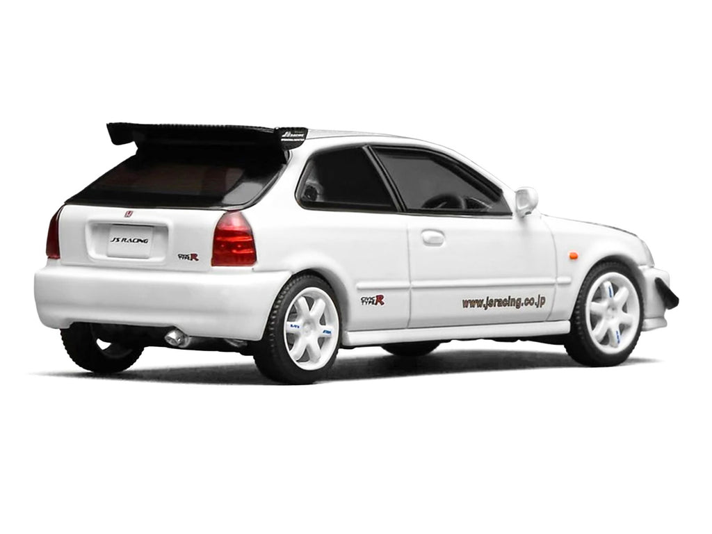 Honda Civic Type R (EK9) RHD (Right Hand Drive) "J's Racing" White 1/64 Diecast Model Car by MotorHelix