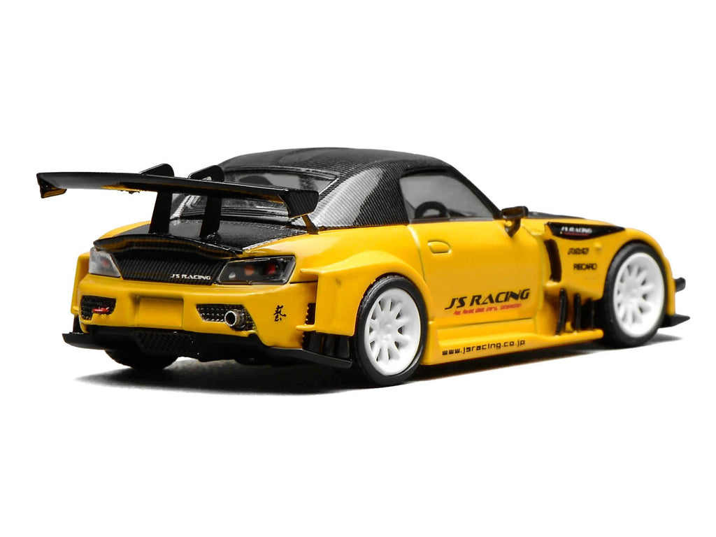 Honda S2000 RHD (Right Hand Drive) "J's Racing" New Indy Yellow Pearl with Carbon Hood and Top 1/64 Diecast Model Car by MotorHelix - image 5