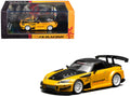 Honda S2000 RHD (Right Hand Drive) "J's Racing" New Indy Yellow Pearl with Carbon Hood and Top 1/64 Diecast Model Car by MotorHelix